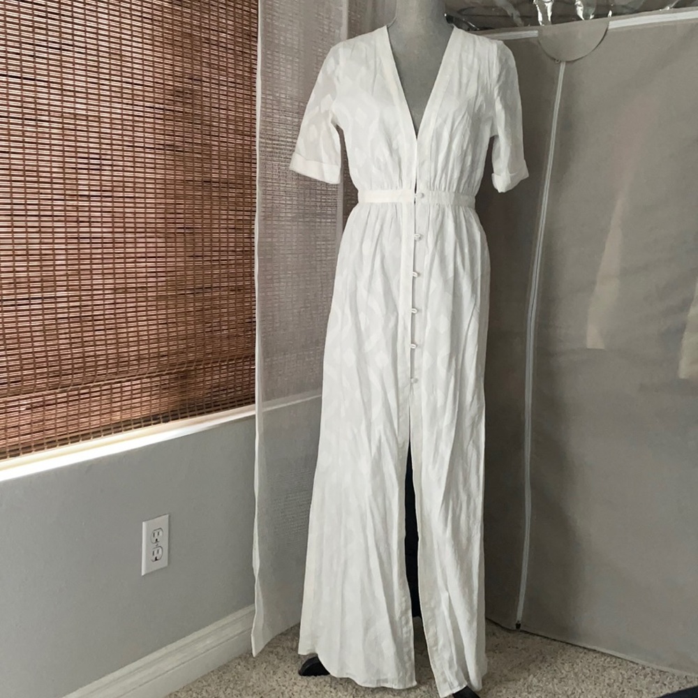 100% cotton crisp white Maxi Dress